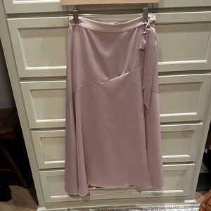 Anthropologie Pink Satin Wrap Skirt S